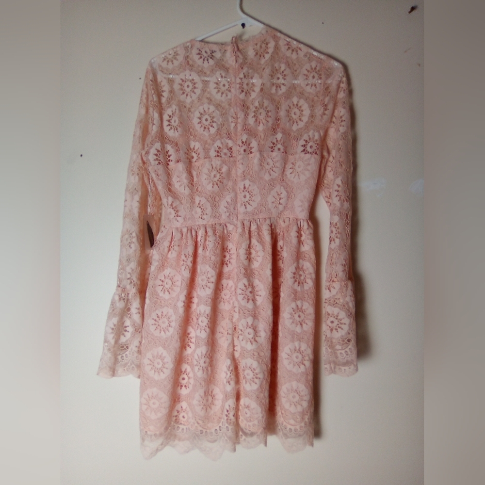 FOREVER 21 Elegant Pink Lace Dress SIZE MEDIUM - Picture 6 of 8